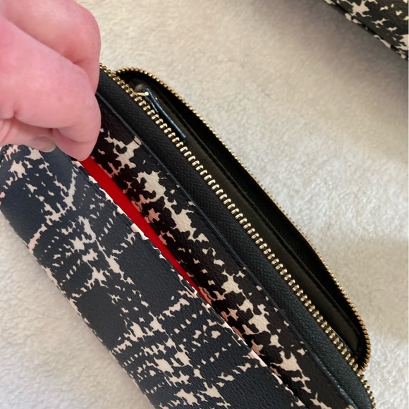 Kate Spade Purse and Matching Wallet Black/White Plaid - Picture 10 of 12